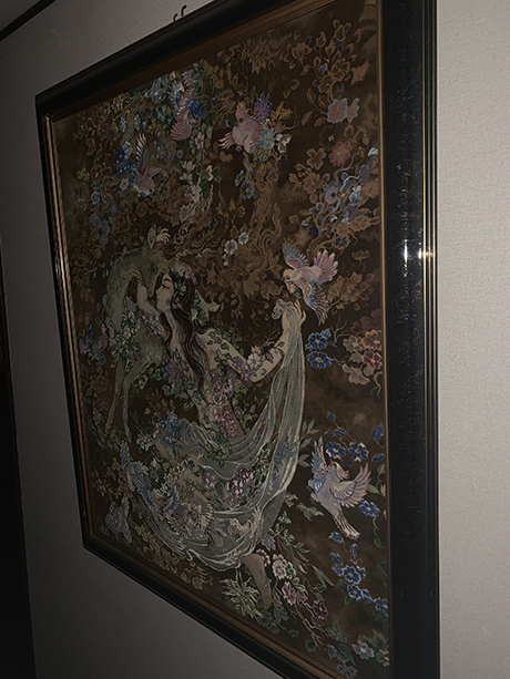 絵画・絨毯 | ペルシャ絨毯 タブリーズ アリナサブ工房 「求愛」 絵画 